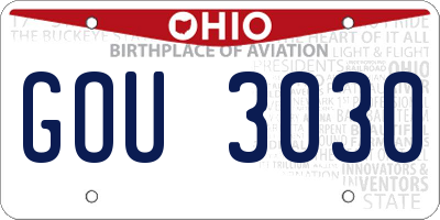 OH license plate GOU3030