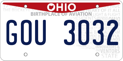 OH license plate GOU3032