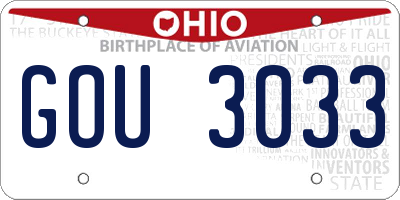 OH license plate GOU3033