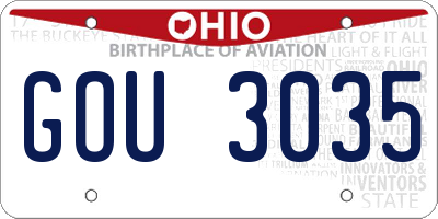OH license plate GOU3035