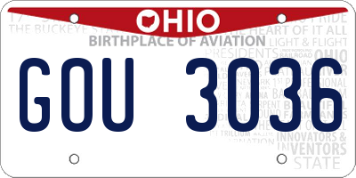 OH license plate GOU3036