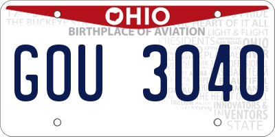 OH license plate GOU3040