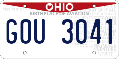 OH license plate GOU3041