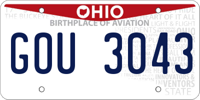 OH license plate GOU3043