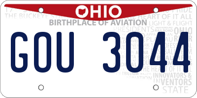 OH license plate GOU3044