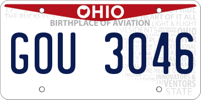 OH license plate GOU3046