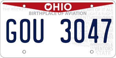 OH license plate GOU3047