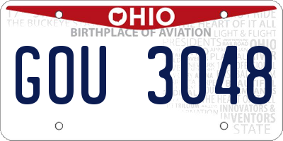 OH license plate GOU3048