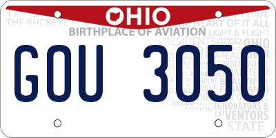 OH license plate GOU3050