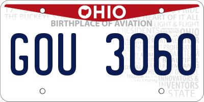 OH license plate GOU3060