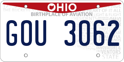 OH license plate GOU3062