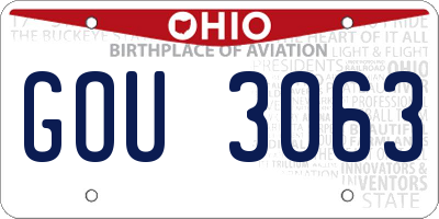 OH license plate GOU3063