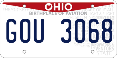OH license plate GOU3068