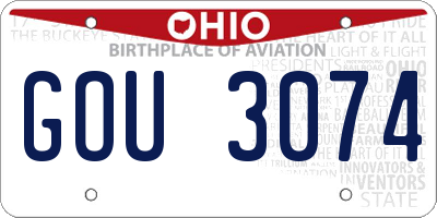 OH license plate GOU3074