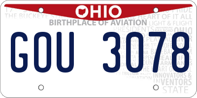 OH license plate GOU3078