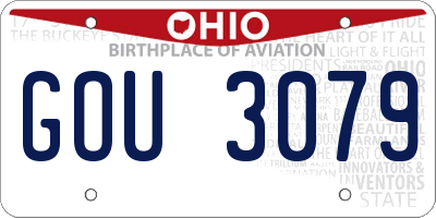 OH license plate GOU3079