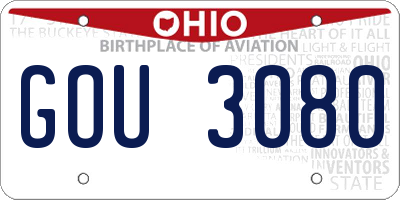 OH license plate GOU3080