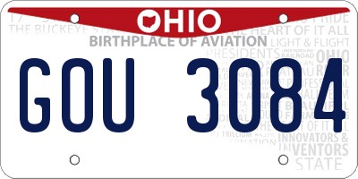 OH license plate GOU3084