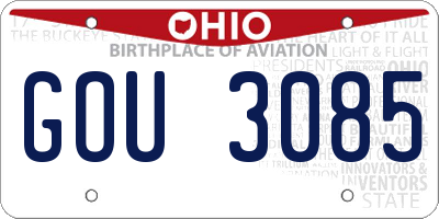OH license plate GOU3085
