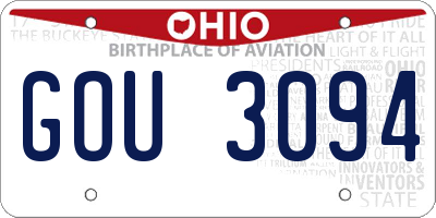 OH license plate GOU3094