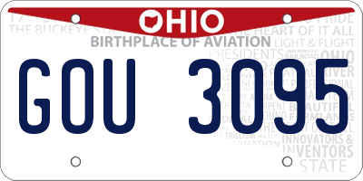OH license plate GOU3095