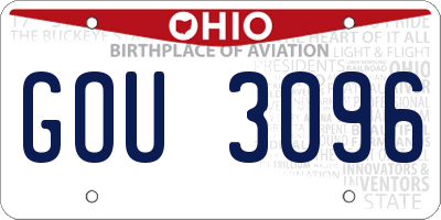 OH license plate GOU3096