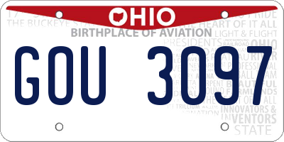 OH license plate GOU3097