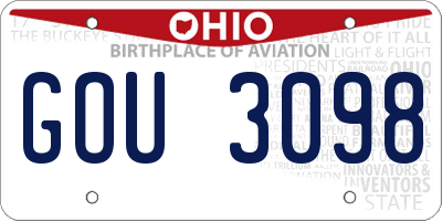 OH license plate GOU3098