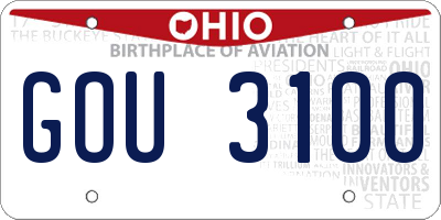 OH license plate GOU3100