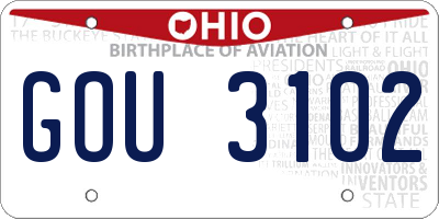 OH license plate GOU3102