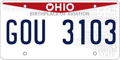 OH license plate GOU3103