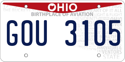 OH license plate GOU3105