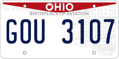 OH license plate GOU3107