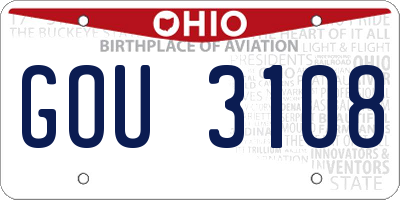 OH license plate GOU3108