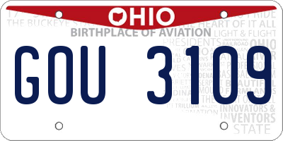 OH license plate GOU3109