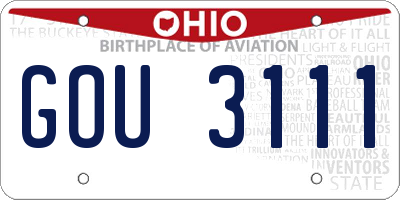 OH license plate GOU3111
