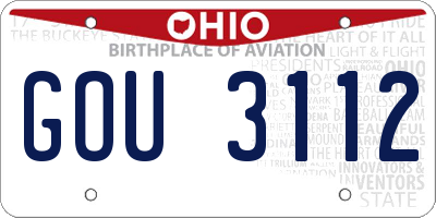 OH license plate GOU3112