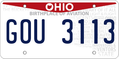 OH license plate GOU3113