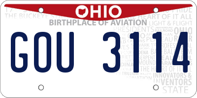 OH license plate GOU3114