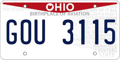 OH license plate GOU3115