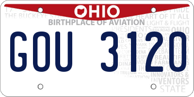 OH license plate GOU3120