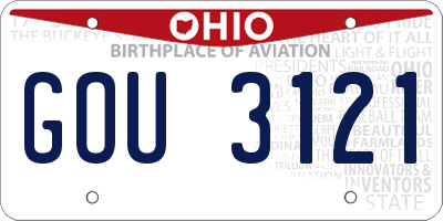 OH license plate GOU3121