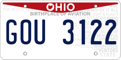 OH license plate GOU3122