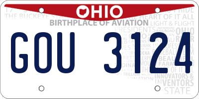 OH license plate GOU3124