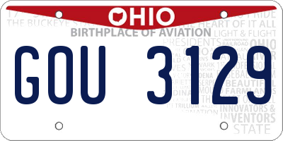 OH license plate GOU3129