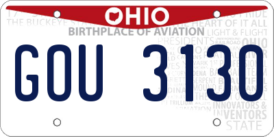 OH license plate GOU3130