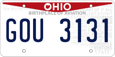 OH license plate GOU3131