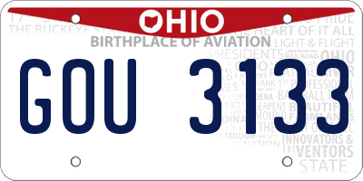 OH license plate GOU3133