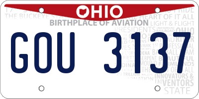 OH license plate GOU3137