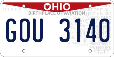 OH license plate GOU3140